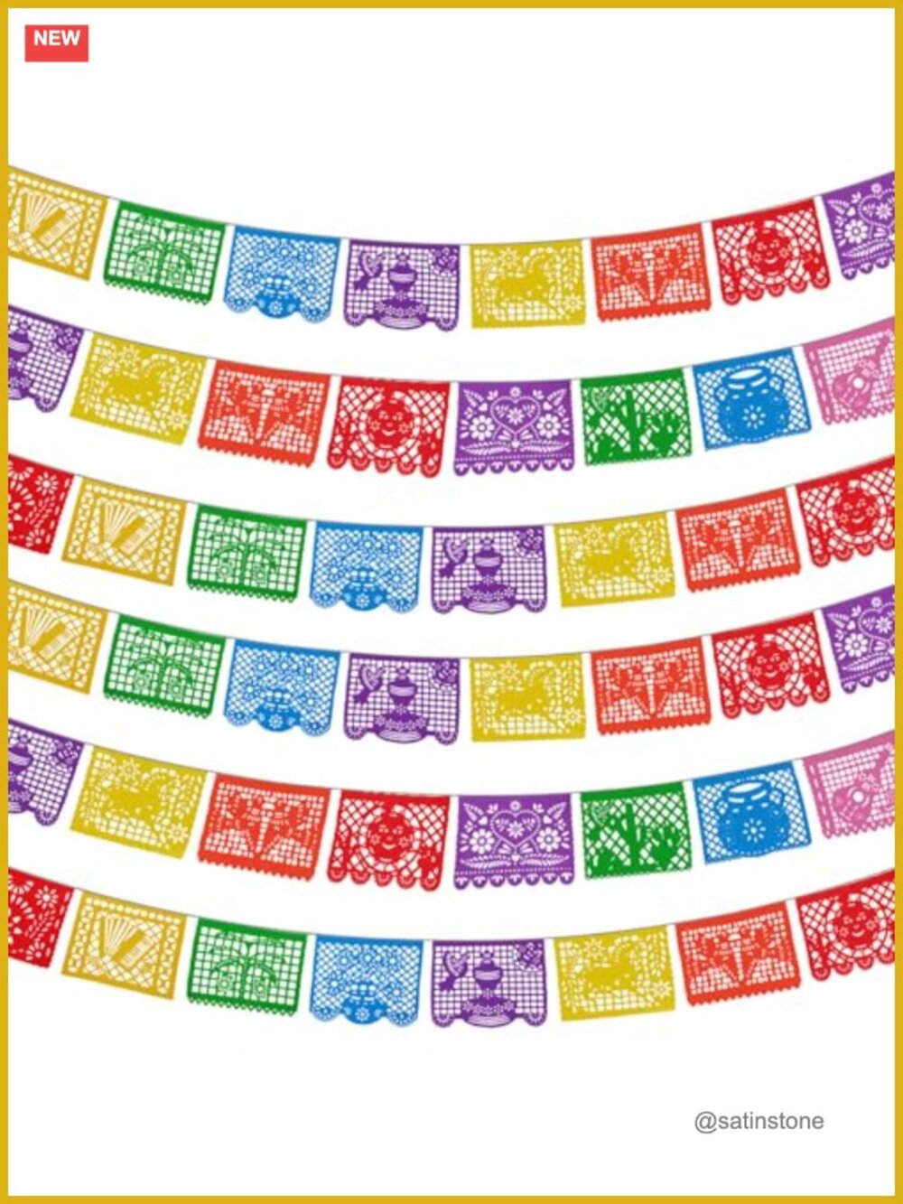 Papel Picado Banners Mexican Party Decorations 6 Pack 108ft - Cinco De Mayo